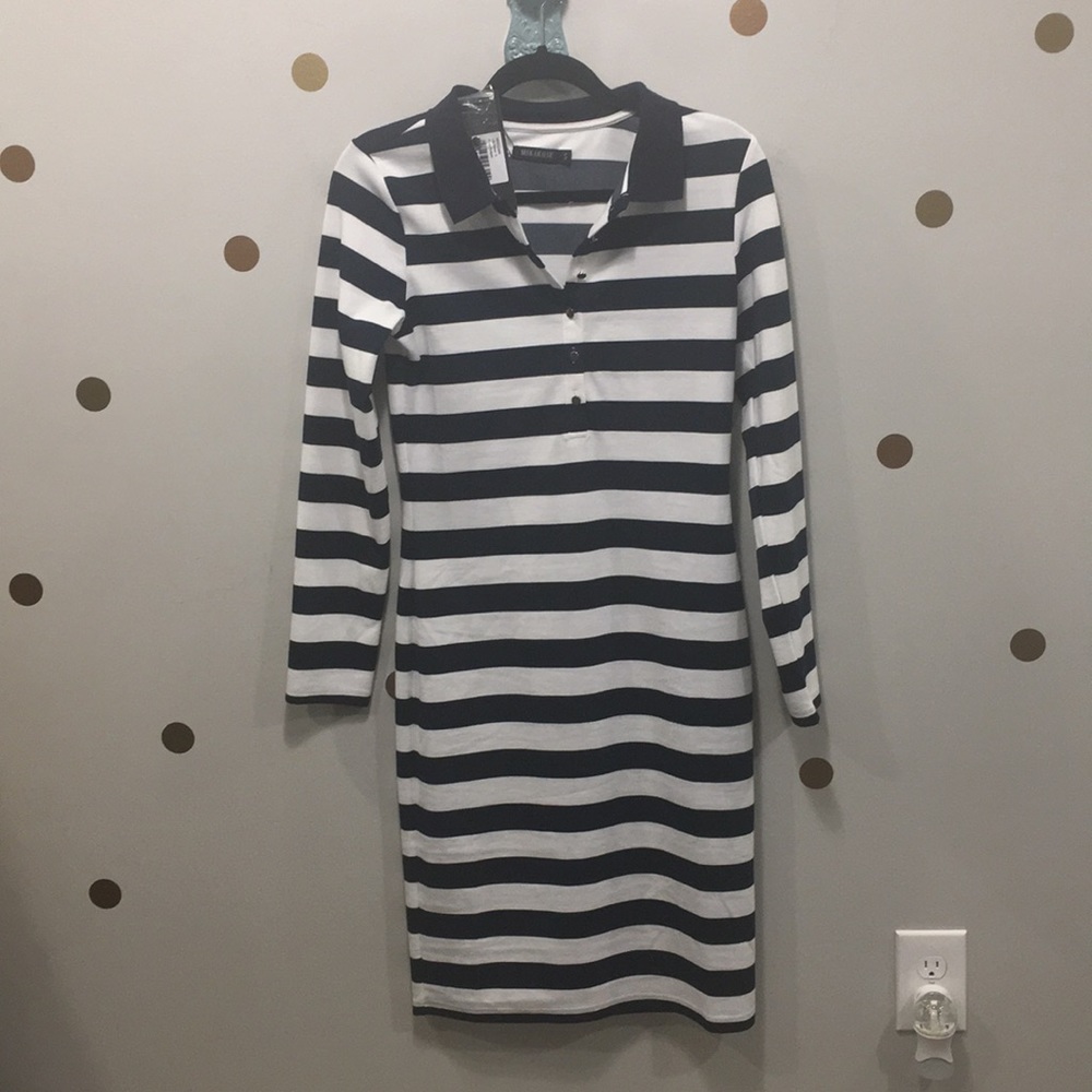 Long sleeve midi stripe dress